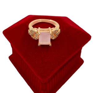 Big Square Diamond Rose Gold Trendy Ring for Girls
