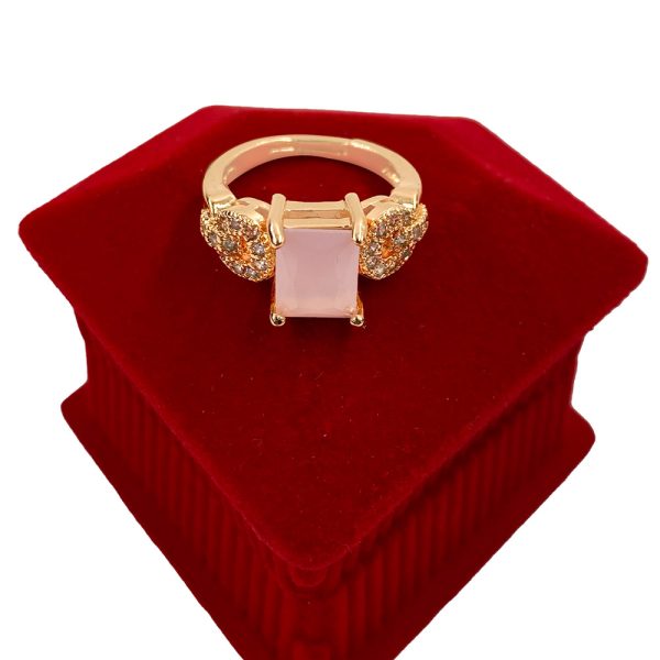 Big Square Diamond Rose Gold Trendy Ring for Girls