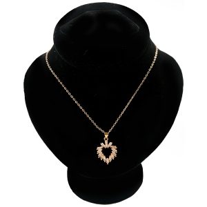 Diamond Heart Necklace with Silver Gold