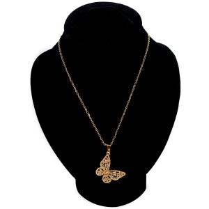 Gold Plated Butterfly Pendant Necklace for Girls