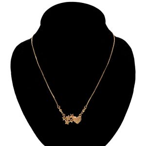 Gold Plated Heart and Stars Women's Necklace