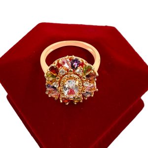 Heart Shape Multi Color Ring For Women