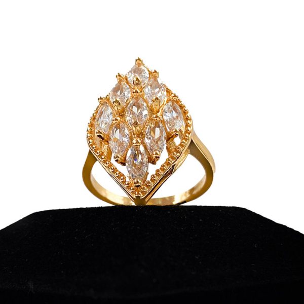 Stylish Gold Toned Flora Ring