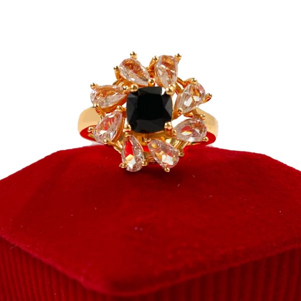 Vintage Geometric Square White Stone Ring