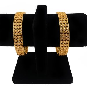 Gold Plated Jali Work Board Bangles Set