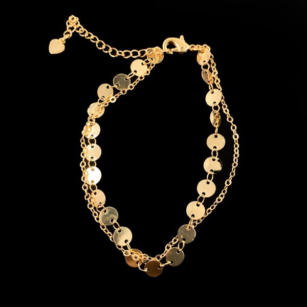 Golden Coin Pendant Anklets for female