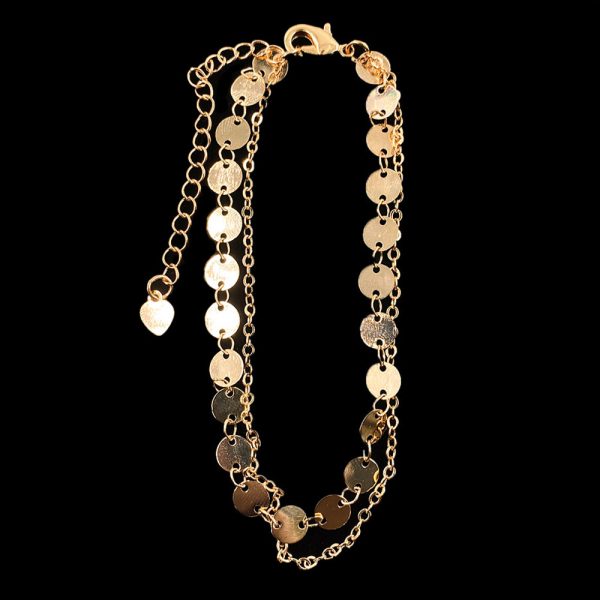 Golden Coin Pendant Anklets for female - Image 2