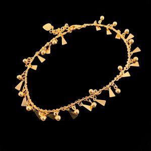 Golden Geomatric Shape Pendant Anklets