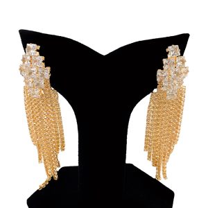 Golden Square Drop Korean Earrings