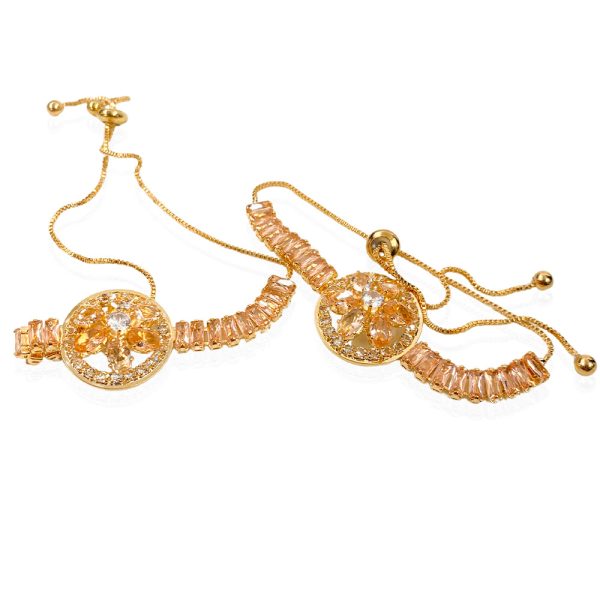 Golden Studded Adjustable Bracelet For Women - Image 2