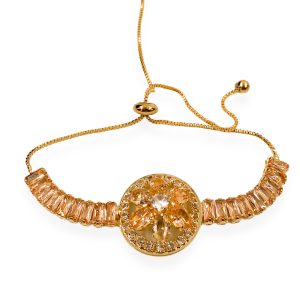 Golden Studded Adjustable Bracelet For Women