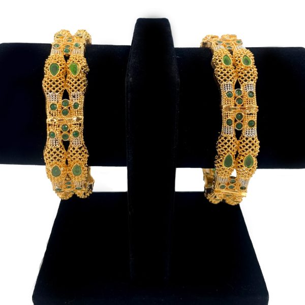 Green Stone Artificial Jewellery Designer Bangles