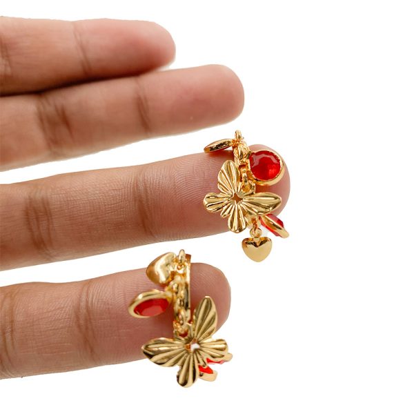 Retro Red Stone Earring for Girls - Image 2