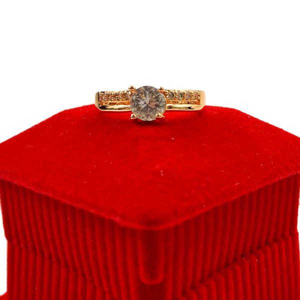 Elegant 1 Stone White and Gold Color Rings - Image 2