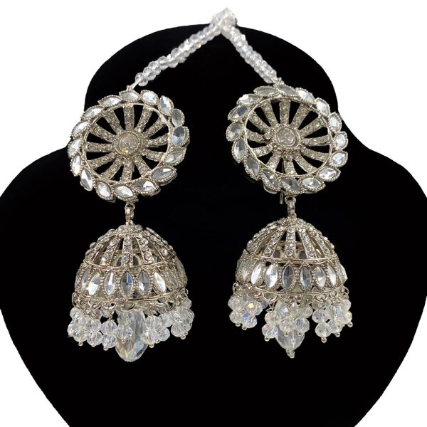 Silver Kundan Jumka For Women - Image 2