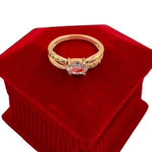 Rings for Girls Gold White Stones simple Best Gift