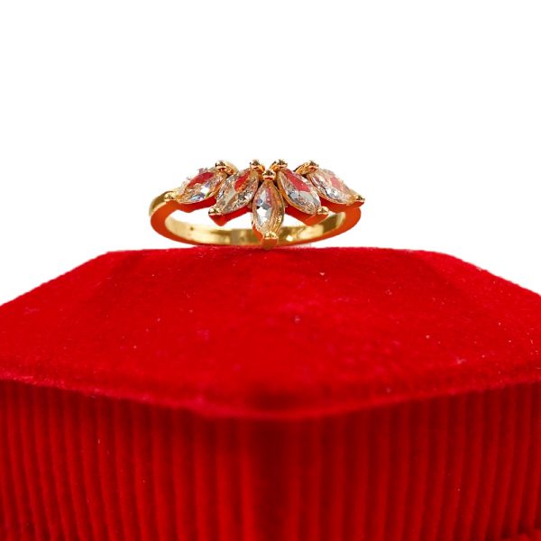 Buy Gold Toned & White Fashion Ring - Image 2